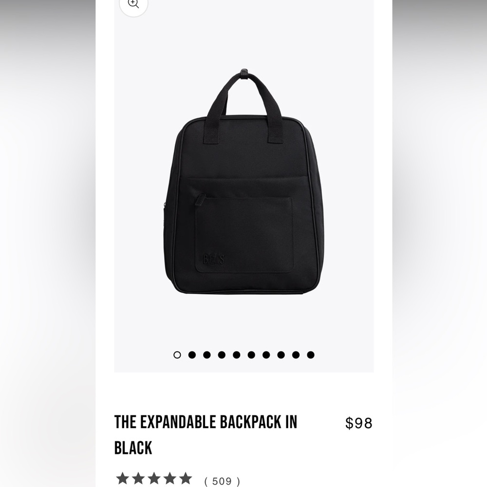 Beis Expandable Backpack black brand new, can be used for travel or everyday use